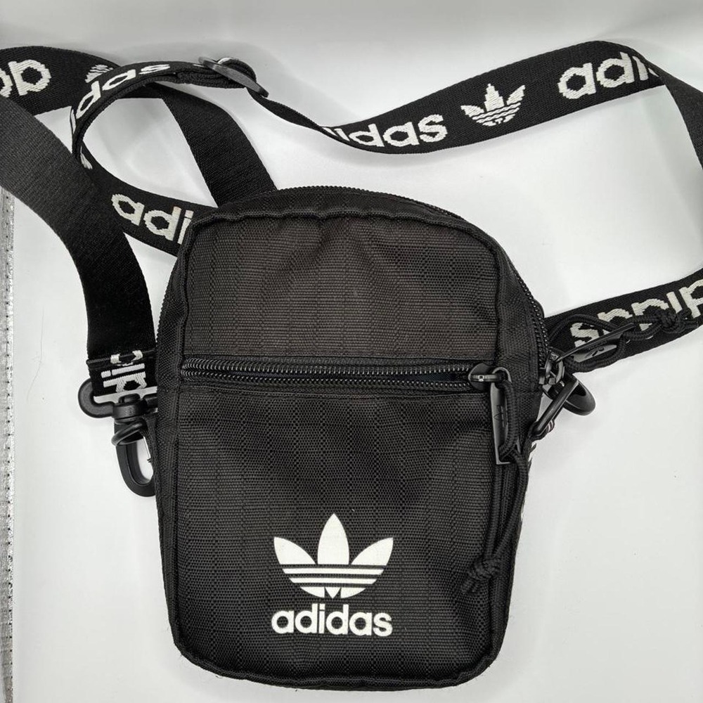 Adidas Originals Festival Crossbody Bag Black White Trefoil Logo Athletic